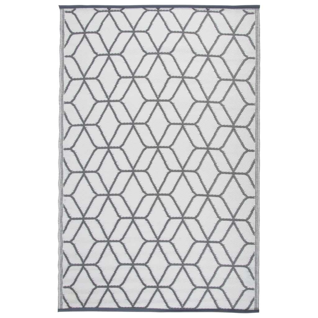 tapis hegaonale gris et blanc